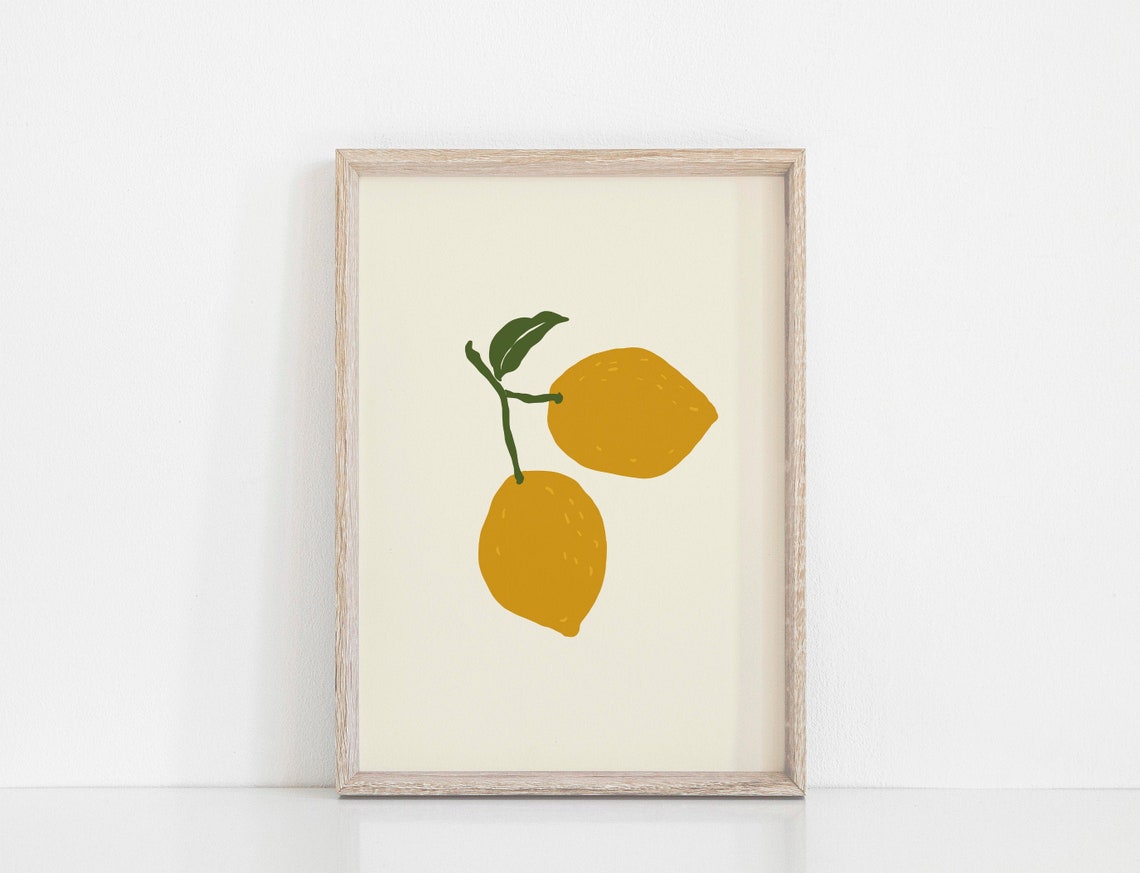 Lemons Print Boho Kitchen Wall Art Fruits Wall Decor | Etsy