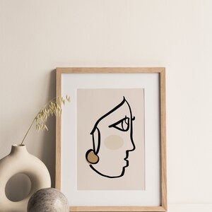 One Line Wall Art Modern Line Art Woman Print Minimalist - Etsy