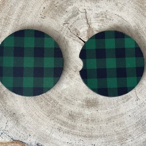 Buffalo Plaid bilunderlägg, svartvit rutig (set om 2) bild 3