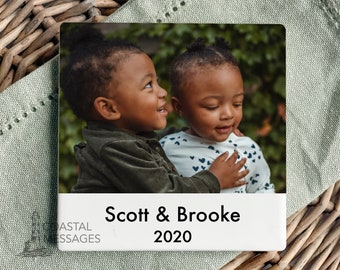 Personalized Photo Coasters, Custom Picture Coaster Set of 4, Coasters Housewarming Gifts, Coasters Wedding Gifts, Baby Announcement Gift