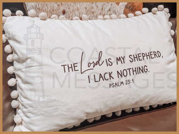 Christian Pillow Psalm 23 Pillow Cover Bible Verse Pillow Lumbar Pillow With Pom Pom Etsy