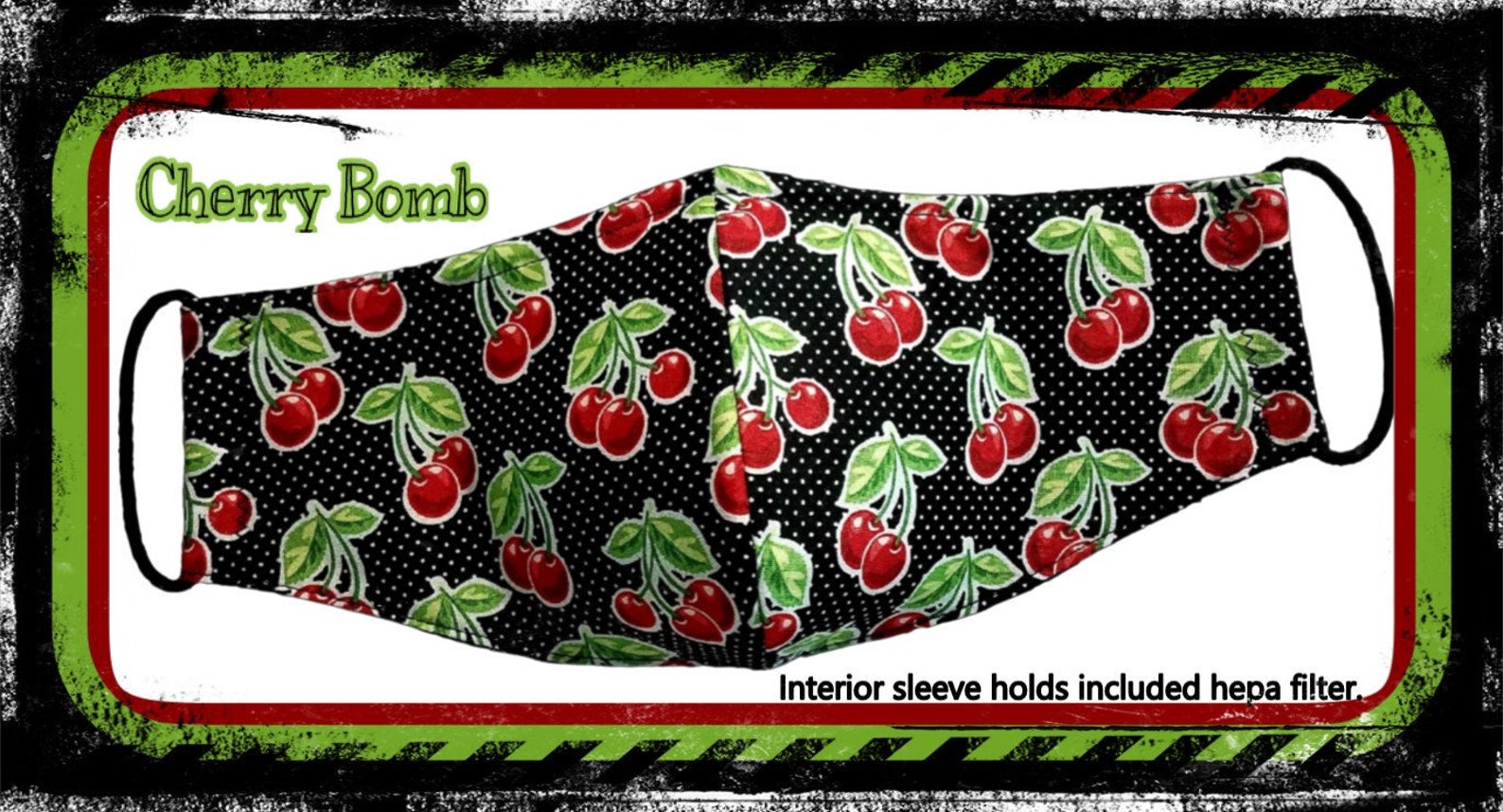 Vintage Cherry Bomb Filtered Face Mask Etsy