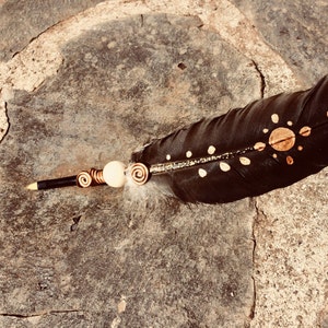 Pincel con pluma, regalo personalizado para brujas y artistas, pincel mágico para caligrafía o maquillaje, diseño único, arte Wicca, Pagano