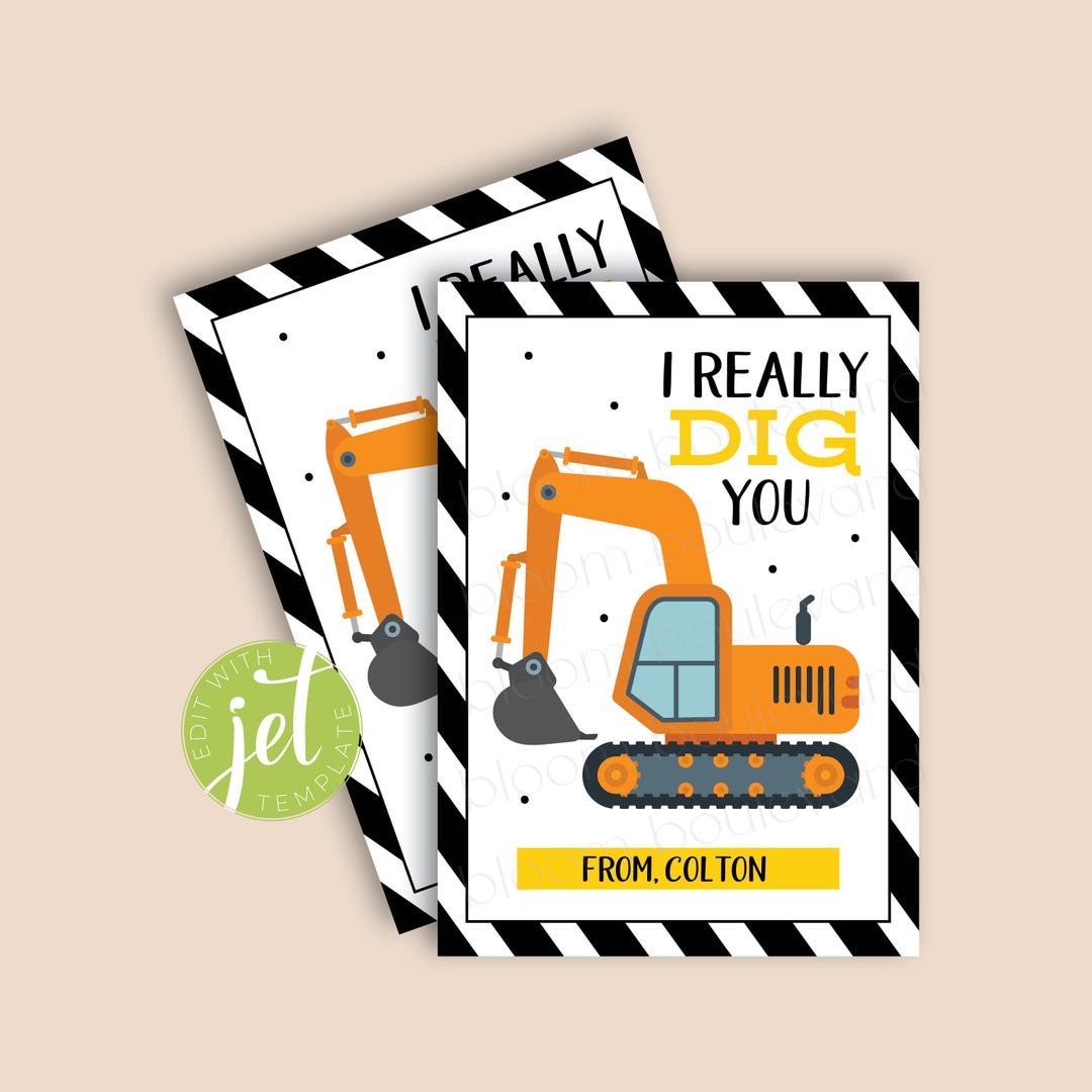 I Dig You Valentine's Tags | Editable Cards for Kids Classroom ...