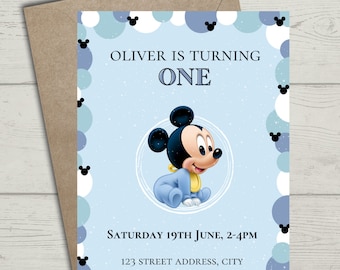 Mickey Mouse Editable Digital Party Invite