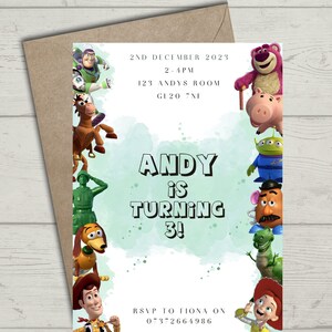 Editable Toy Story Digital Party Invite
