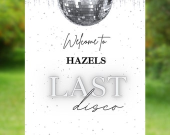 Editable Disco Hen Party Welcome Sign