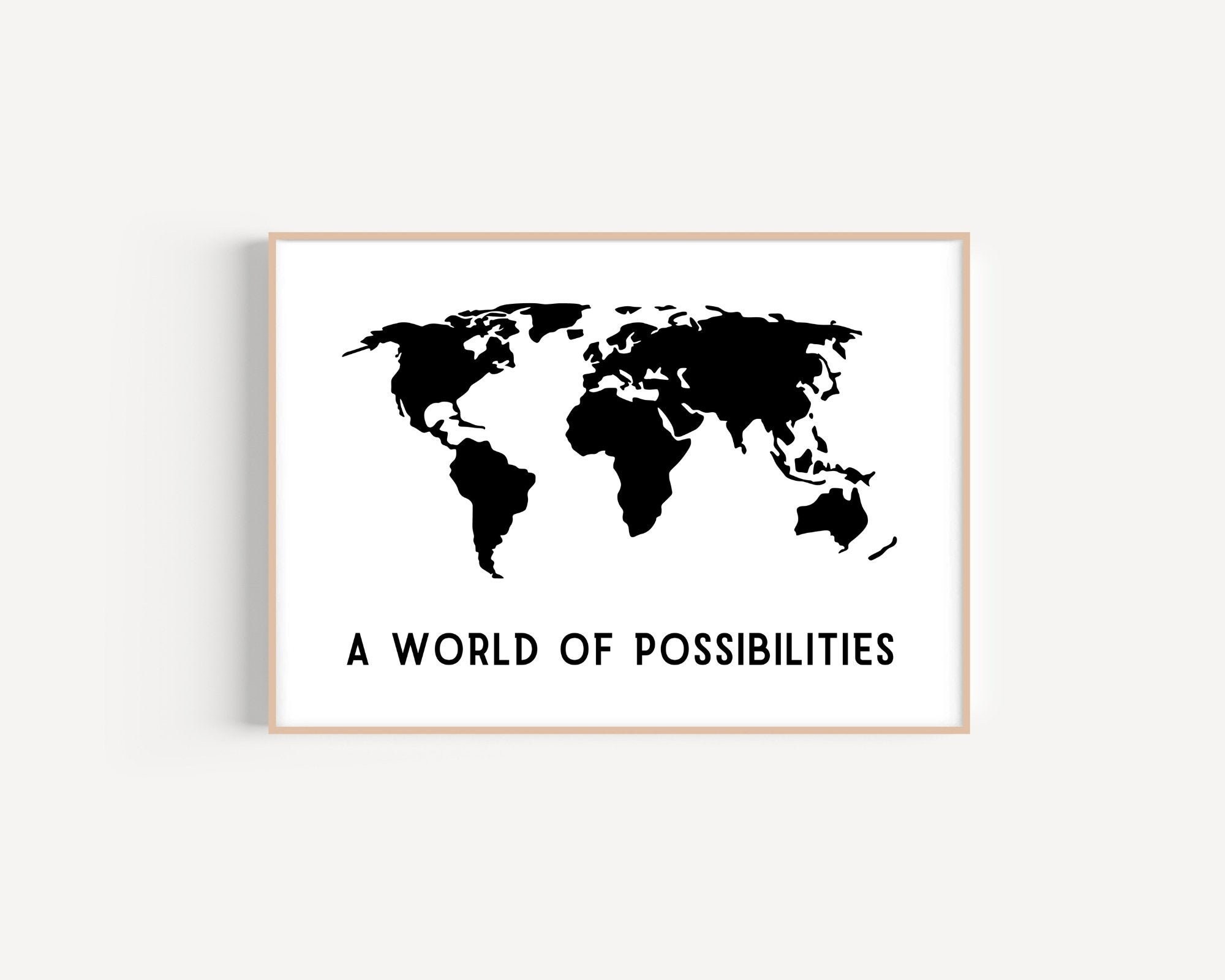 A World of Possibilities Inspirational poster wall art world - Etsy 日本