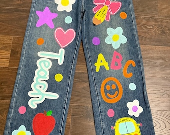 Custom Hand painted jeans
