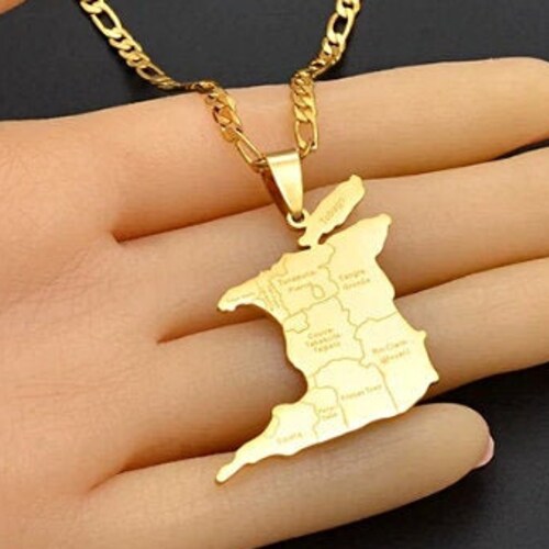 Trinidad 18K Gold Plated Necklace Trinidad and Tobago Etsy