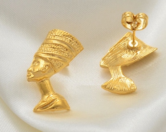 queen nefertiti gold earrings