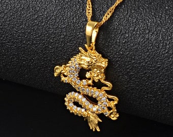 Cool Natural Pyrite Carved Lucky Chinese Dragon Stone Pendant fit DIY Jewelry Necklace making