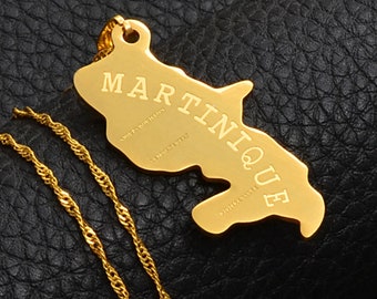 18K gold-plated France map necklace charmed jewelry gift French map necklace for Men and Women France pendant necklace