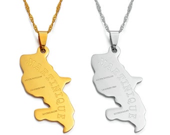 18K gold-plated France map necklace charmed jewelry gift French map necklace for Men and Women France pendant necklace
