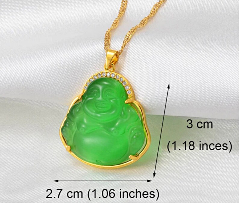 Jade Buddha Necklace / Buddhist Guanyin Pendant Necklace / 18K Etsy