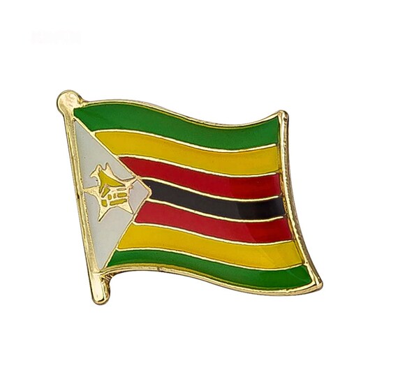Zimbabwe Zimbabwean Country Flag Lapel Hat Cap Tie Pin Badge Brooch 