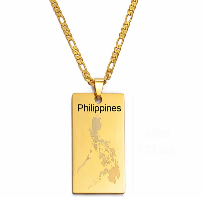 18K goldplated Philippines flag necklace / charmed jewelry Etsy