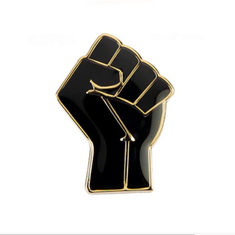 Black Fist Lapel Pin / Black Lives Matter Fight Enamel Pin / Etsy