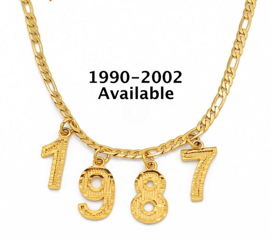 Number Birth Year Pendant Choker 