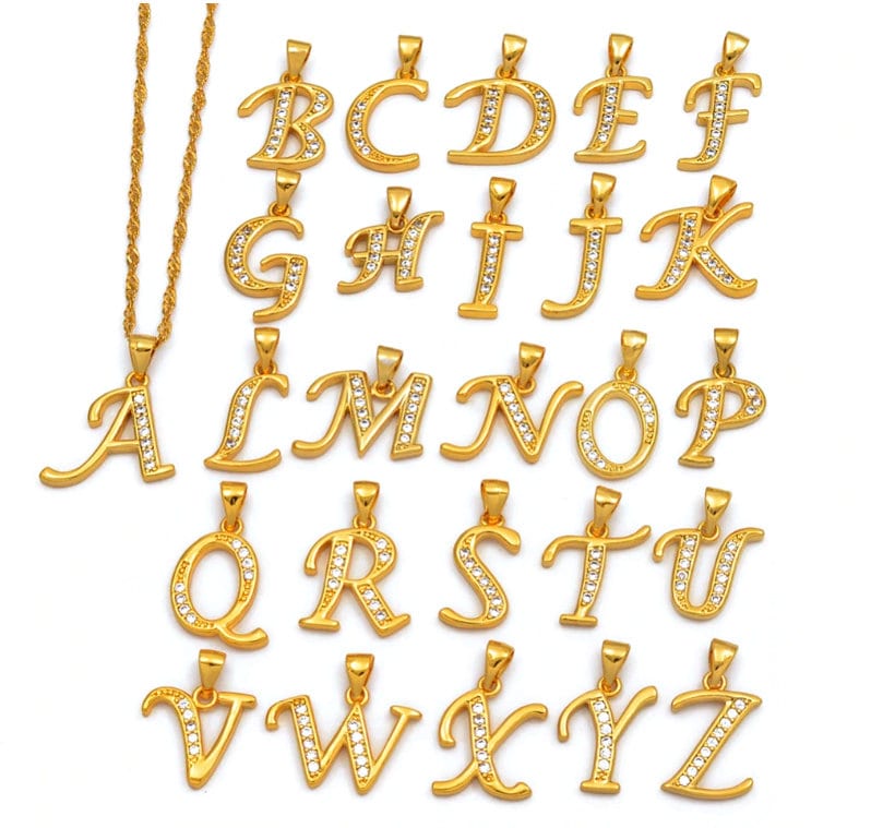 Alphabet letter pendant gold Clearance