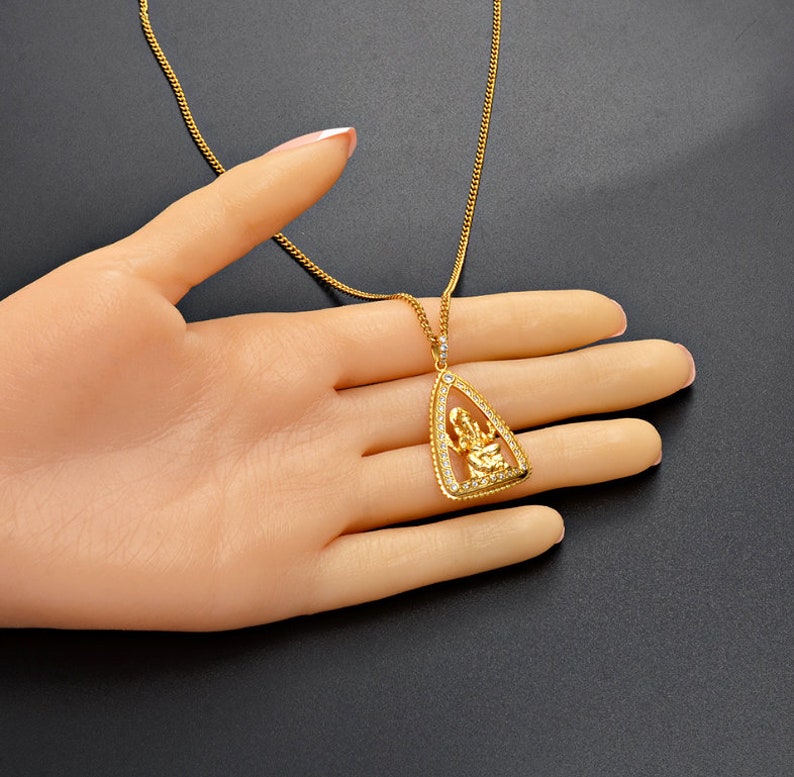 Hinduism Indian Ganesha Pendant Necklace / Indian Deity Gold Etsy