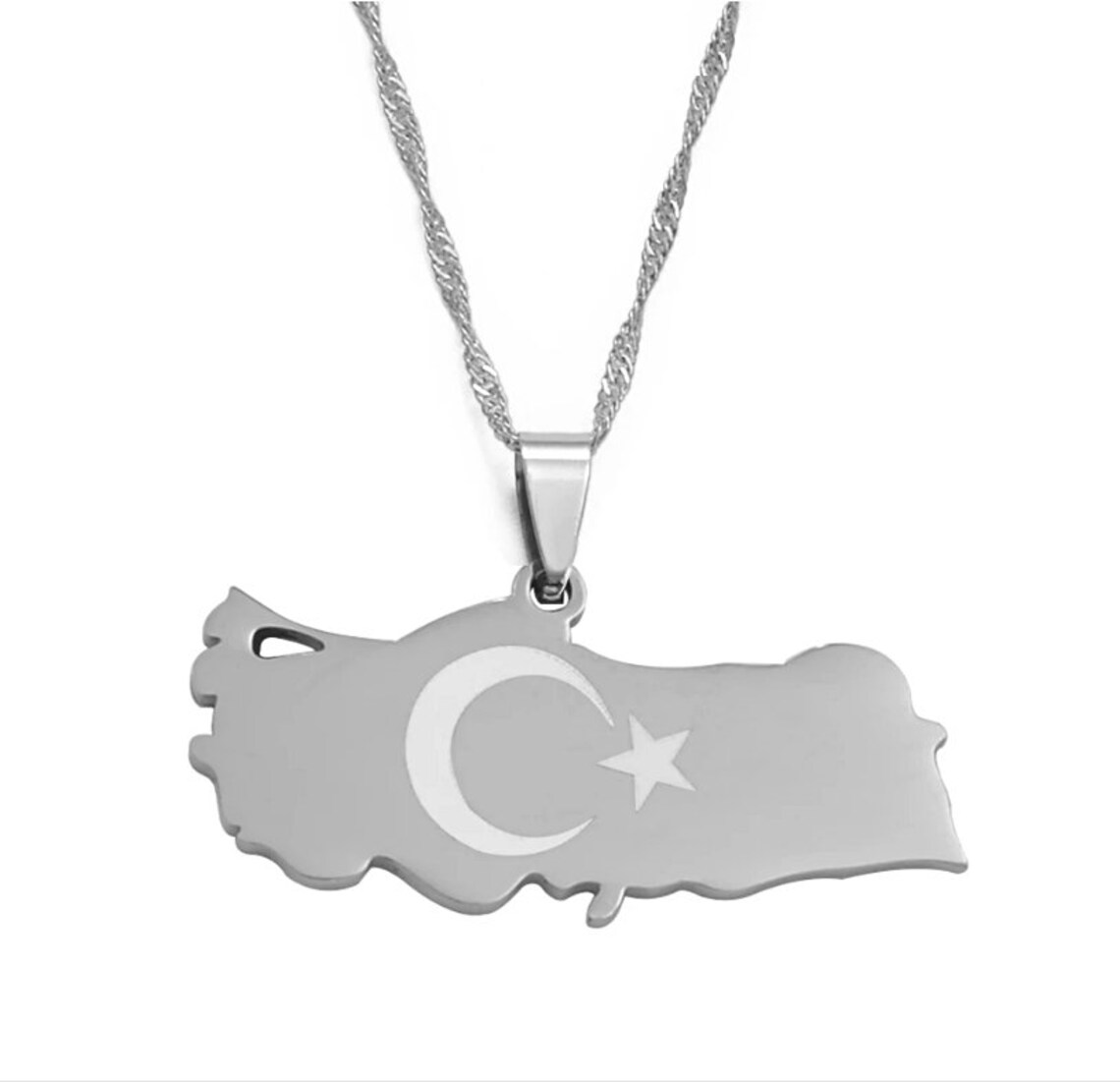 18K Goldplated Turkey Flag Necklace / Charmed Jewelry Gift / Etsy