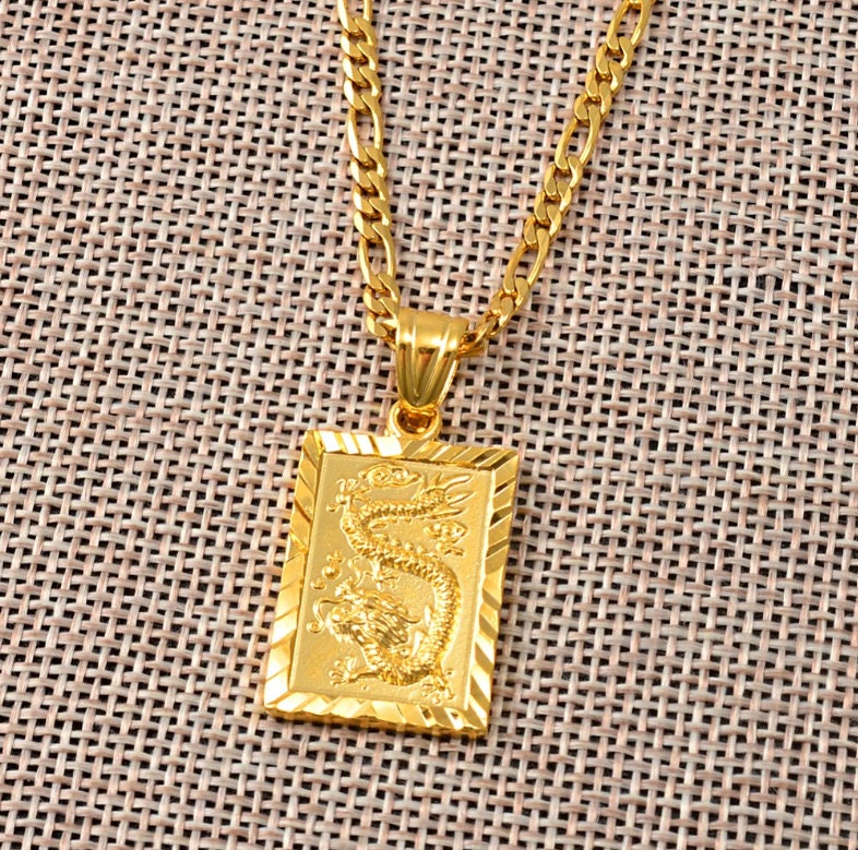 18K Gold-plated Dragon Pendant Necklace 