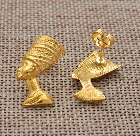 queen nefertiti gold earrings