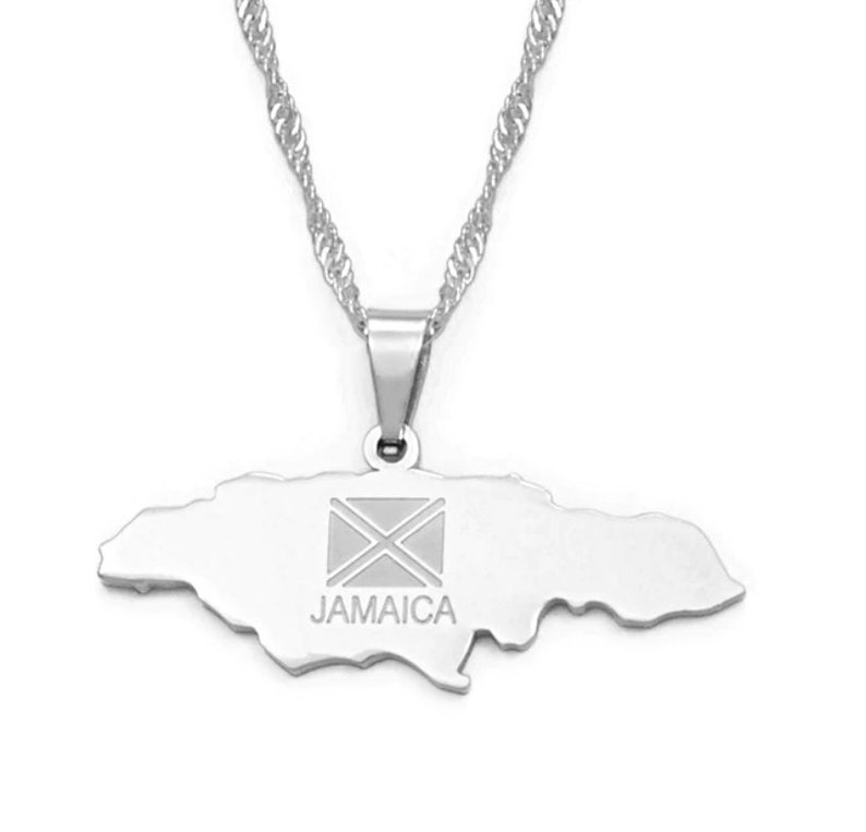 18K Gold-plated Jamaica Map Necklace / Charmed Jewelry Gift / - Etsy