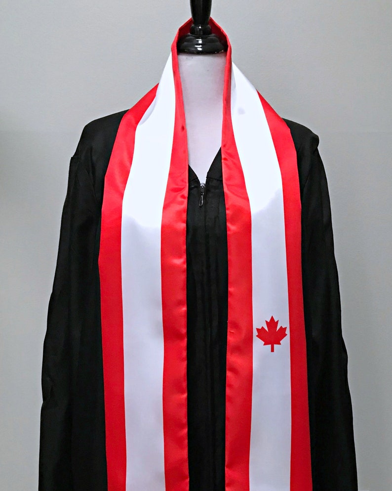 Canada Flag Graduation Stole / Canada Flag Graduation Sash / Etsy