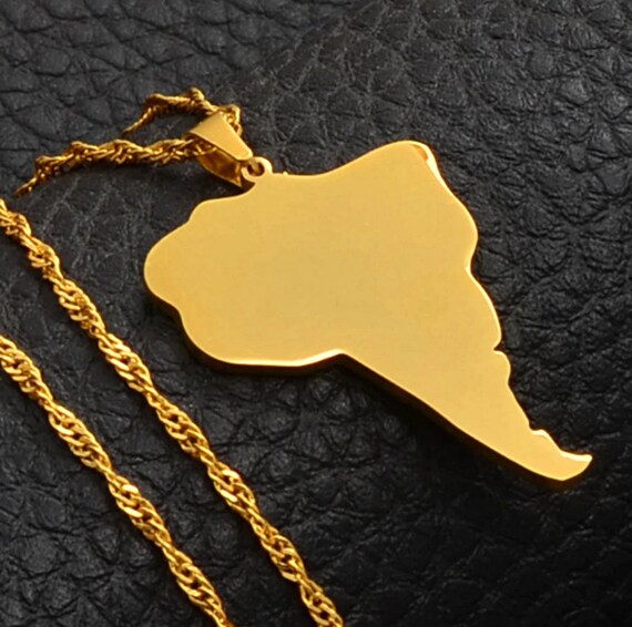 18K Gold-plated South America Continent 