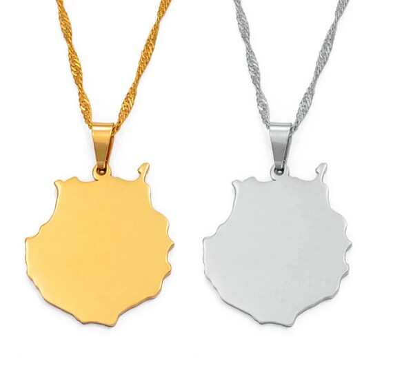 18K Gold-plated Gran Canaria Map Flag 
