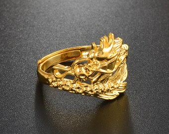 Gold Dragon Ring Etsy