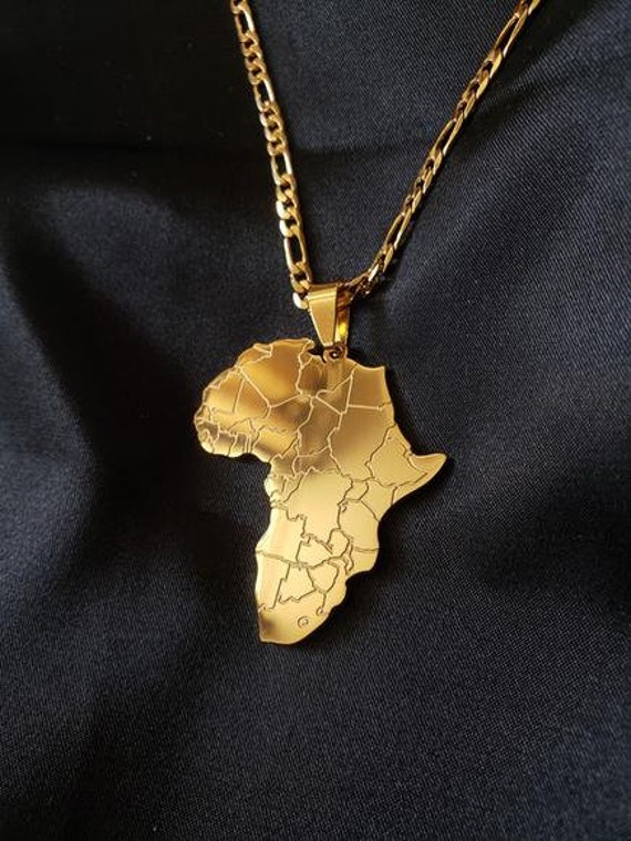 18K Gold-plated Africa Map Necklace 