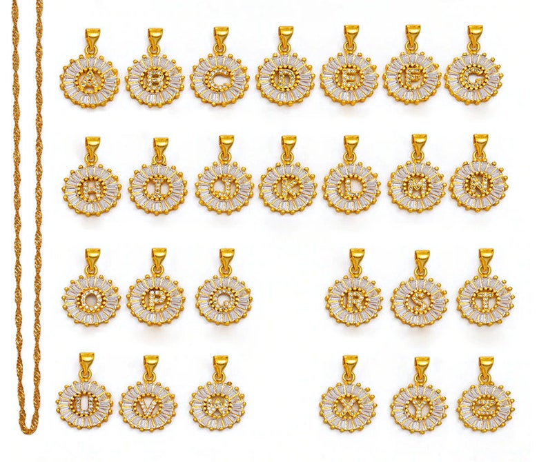 18K Goldplated Alphabet Letters Initial Pendant Necklace / Etsy