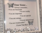 gorgeous sister personalised keepsake frame