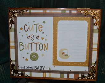 Baby Keepsake Box - Repurposed Cigar Box, Gender Neutral Decor