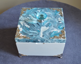 Jewelry Box - Blue Swirl