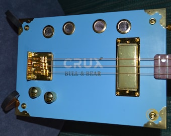 Crux "Bull & Bear" Cigar Box Guitar - Righthanded CBG