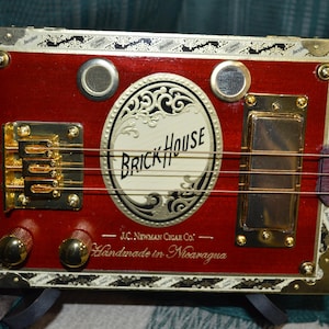 Brick House &quot;Red&quot; Cigar Box Guitar - Right Handed CBG