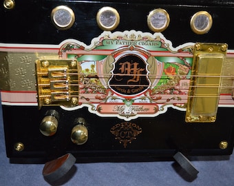 My Father's Cigars Black Cigar Box Guitar - Righthanded CBG