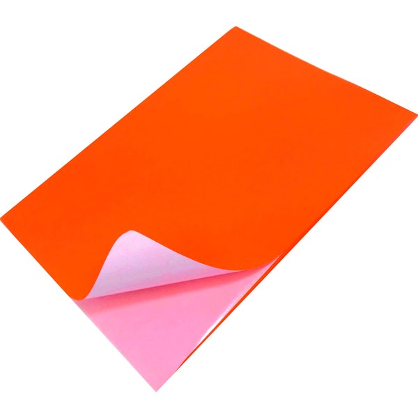 Fluoreszierende orange Neon A4 Aufkleber 100 Blatt - selbstklebend