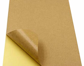 Kraft Papers Sticker 100 Sheet A4 Self-Adhesive - Free Express Shipping