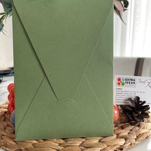 Green Colour Envelope - 14x20 Cm - Luxury Paper - Vertical Envelope - Triangle Flap Envelope - Free Express Shipping