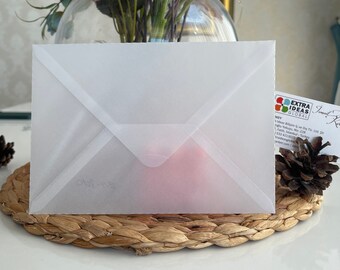 Translucent Vellum Paper Envelope - 14x20 Cm - Luxury Paper - Triangle Flap Envelope - Free Express Shipping