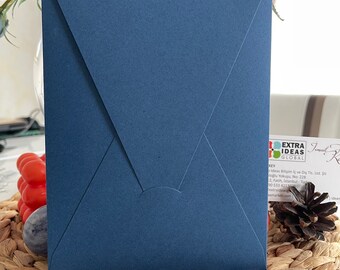 Dark Blue Envelope - 14x20 Cm - Luxury Paper - Vertical Envelope - Triangle Flap Envelope - Free Express Shipping