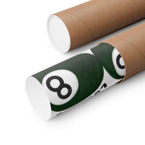 Impresión verde de "suerte", póster de bola 8 de la suerte, bola de billar vintage imagen 2