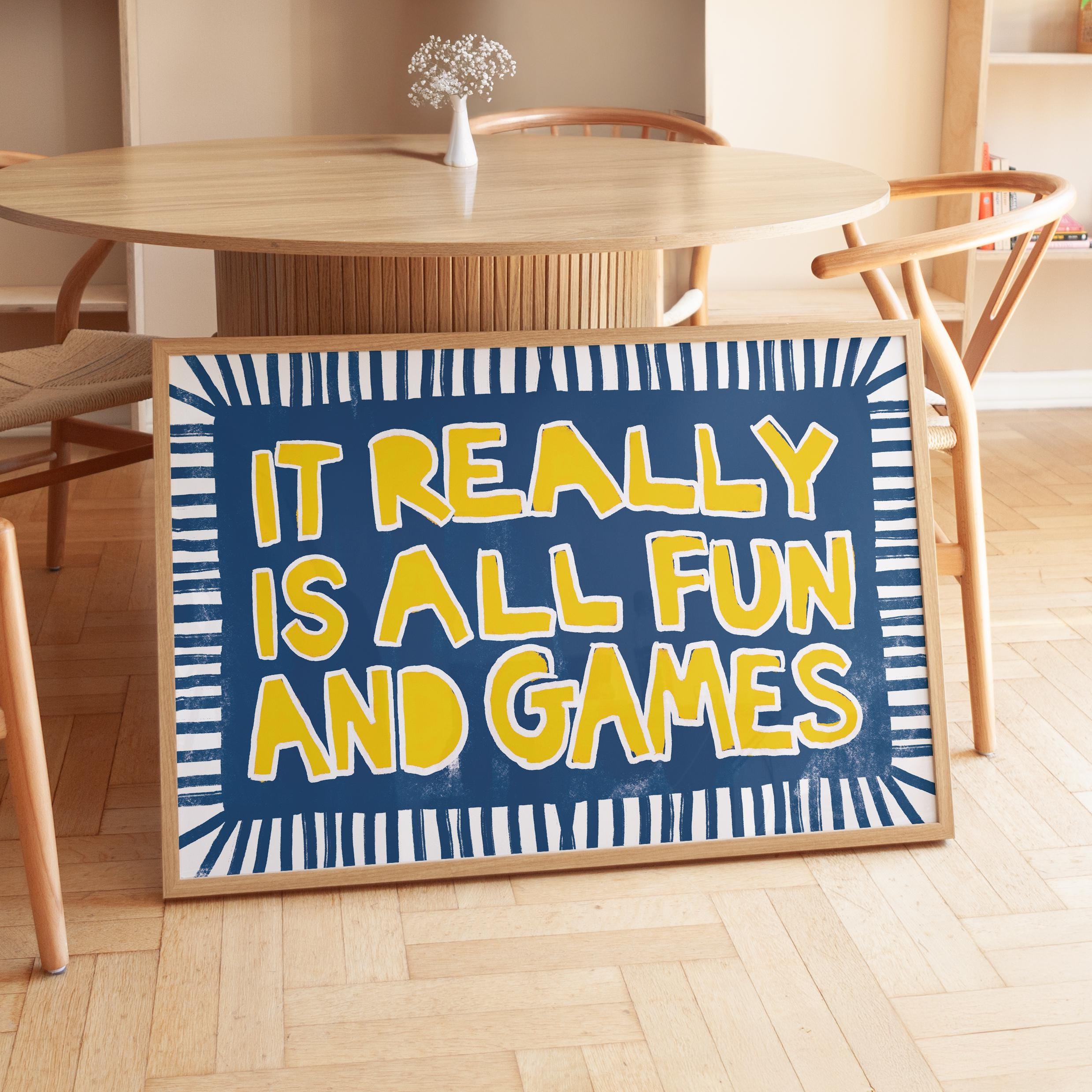 It Really is All Fun and Games: Blue and Yellow Decor - Etsy
