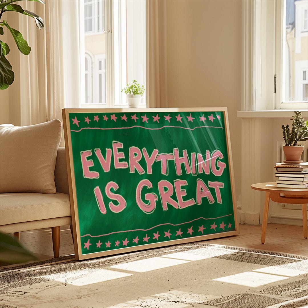 Everthing Is Ironic Everything is Print – Pink Typography (digital Download) - Etsy