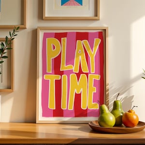 PLAYTIME 手描きのカラフルなストライプのデジタルプリント
